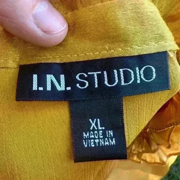 I.N. Studio Shimmery Gold Formal Blouse - Picture 7 of 9